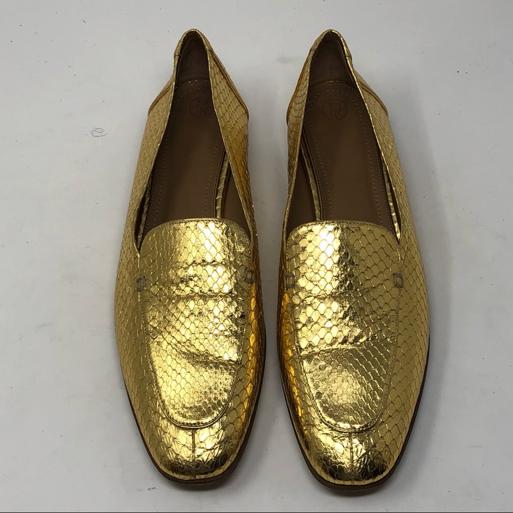 The Row Gold tone Snake Slip On Loafers